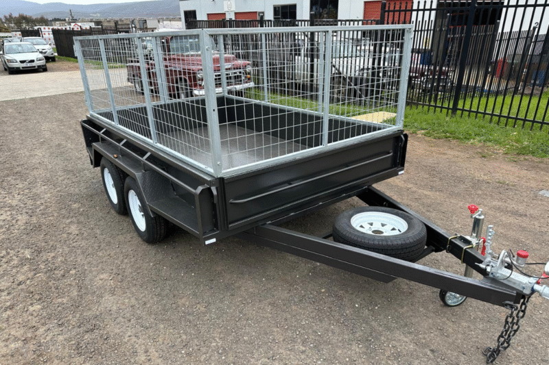 10x5 Tandem Heavy Duty Trailer With 2ft High Cage Double Axle