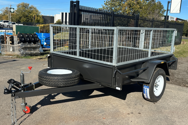7x4 Single Axle Trailer With 2ft High Cage
