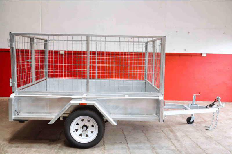 7x5 Galvanised Box Cage Trailer Single Axle