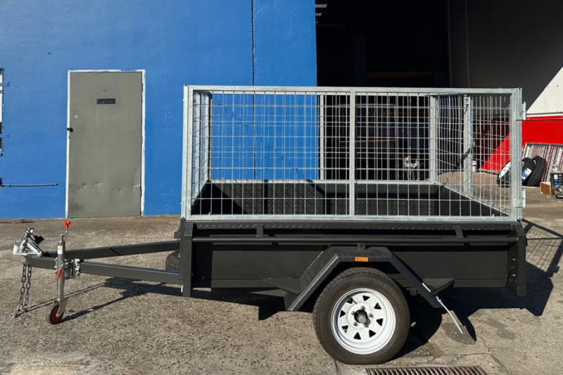 7x5 Single Axle Heavy Duty Trailer With 3ft High Cage