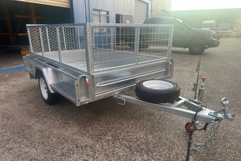 8x5 Single Axle Cage Trailer With Ramp