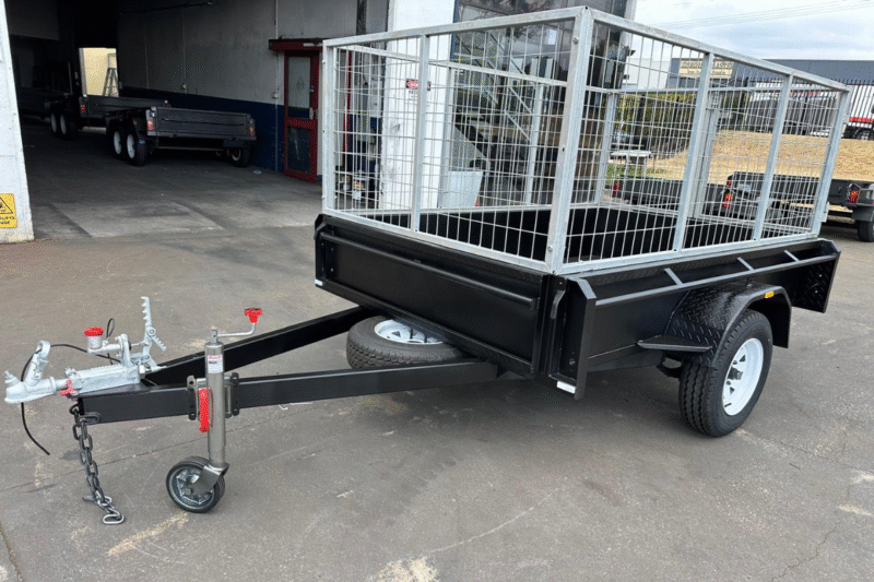 8x5 Single Axle Heavy Duty Trailer With 3ft High Cage