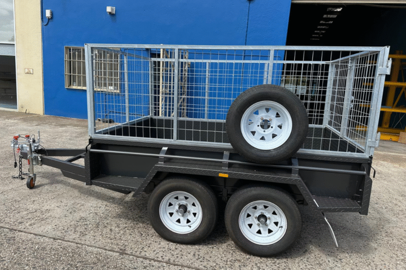 8x5 Tandem Heavy Duty With 3ft High Cage Double Axle Trailer