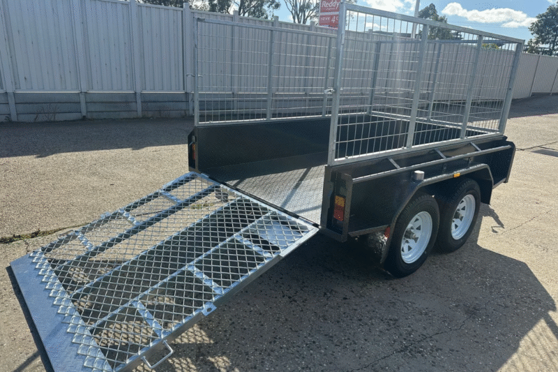 8×5 Heavy Duty Tandem Trailer With Cage And Drop Down Ramp