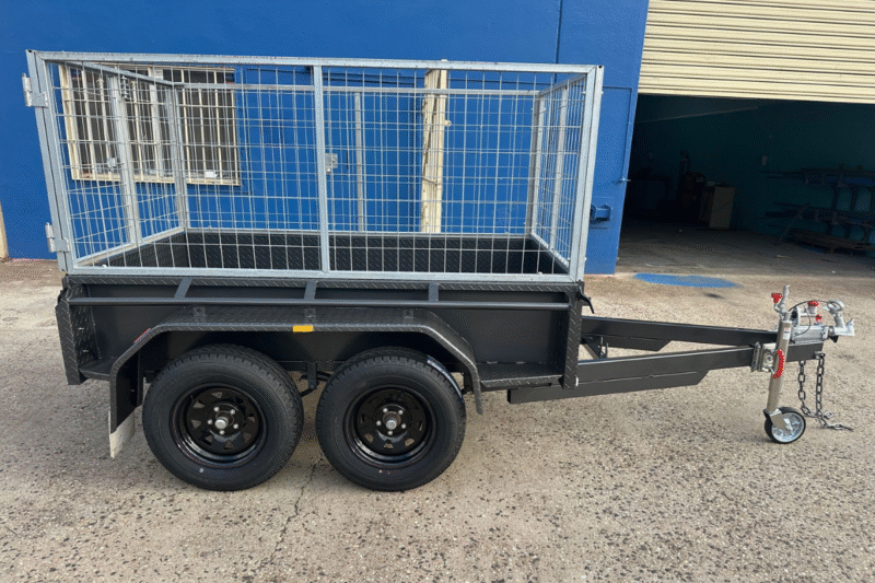 7x4 Heavy Duty Cage Trailer Double Axle